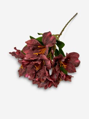 Faux Peruvian Lily Stem Burgundy 60cm