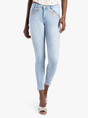 Sissy Boy Low Waist Skinny Jeans with Pocket Detail