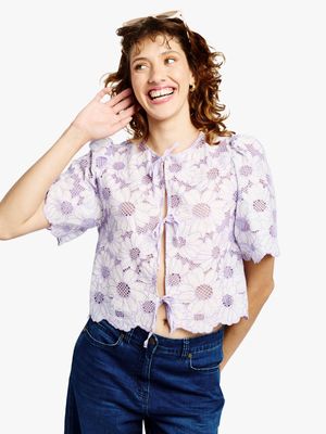 Women's Me&B Lilac Bow Top