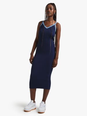 Women's Navy Seamless Widestrap Dress