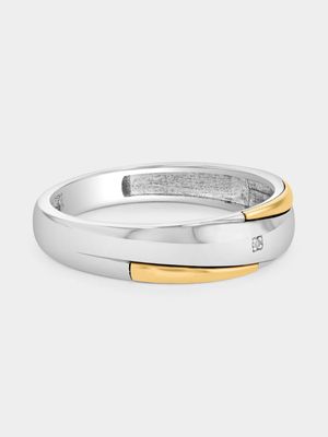 Yellow Gold & Sterling Silver Earth Grown Diamond Wedding Band