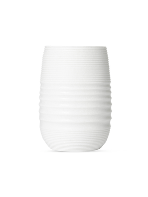 tumbler ridged variegated resin white 11cm