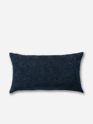 Velvet Pleat Scatter Cushion Navy 35x70cm