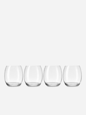 Leela Crystal Tumbler Glasses 4 Pack 370ml