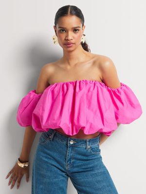 Y&G Poplin Bubble Bandeau Top