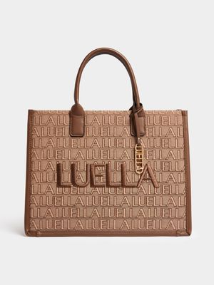 Luella Large Jacquard Branded Tote