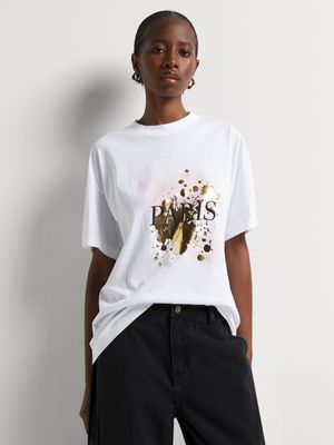 Paris Rue Saint Foil Print T-Shirt