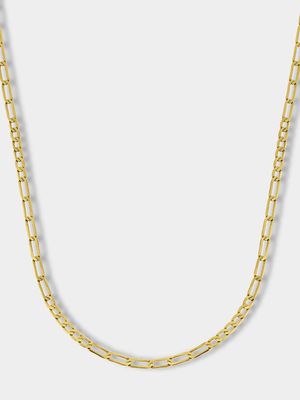 Yellow Gold & Sterling Silver, Classic 50cm Figaro Chain