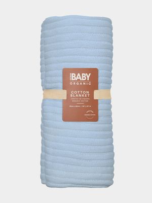 Cotton On Baby White Organic Knit Blanket