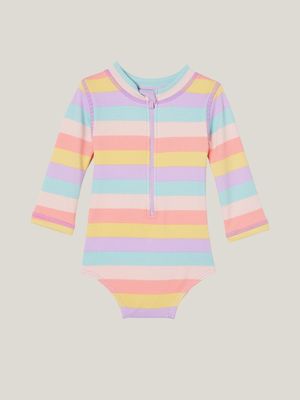 Cotton On Baby Multi Lucy Long Sleeve Ruffle Back Swimsuit