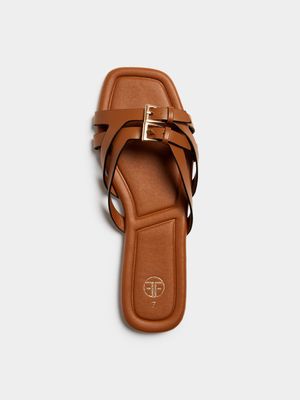 Multi Strap Buckle Flat Sandals