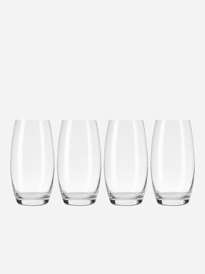 Leela Crystal Hi Ball Glasses 4 Pack 520ml