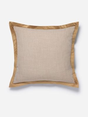 Velvet Flange Scatter Cushion Natural 60X60cm