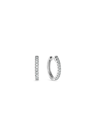 9ct White Gold & 0.25ct Diamond Huggie Earrings