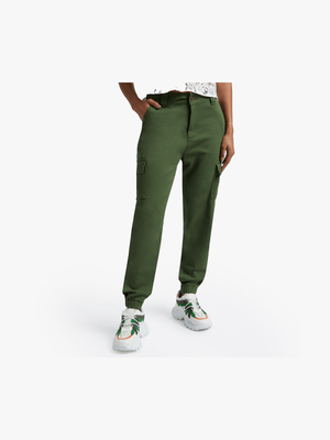 Women's Fatigue Utility Pants With Elastic Waistband