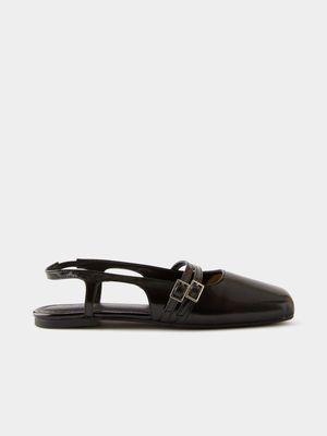 Women's Cotton On Black Ziggy Slingback Ballet Flat Shoes