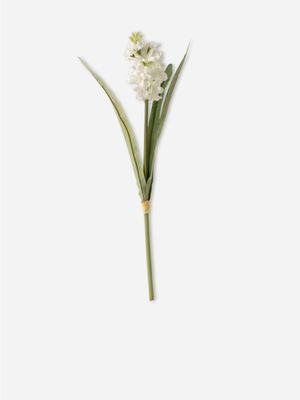 Faux Hyacinth Stem White 58cm