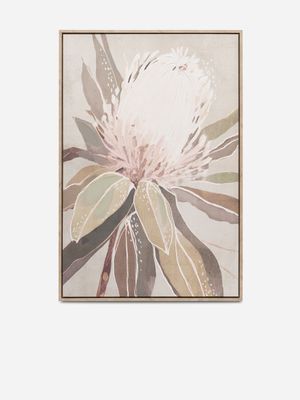 Banksia Framed Oil Painting Oval Flower 90 x 60cm