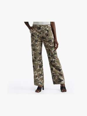 News Denim Wide Leg Cargo Trousers