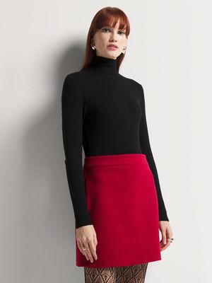 Melton A-Line Mini Skirt