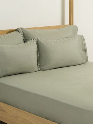 Granny Goose Natures Finest Cotton Linen Fitted Sheet Sage