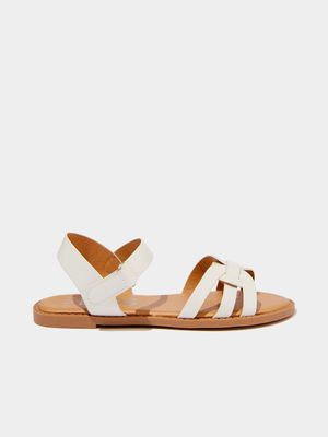 Cotton On Kids  White Georgie Cross Over Sandals