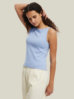 Women's Cotton On Light Blue All Day Boat Neck Tank Top