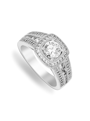 Cheté Sterling Silver & Cubic Zirconia Vintage Cushion Ring