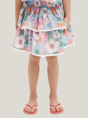 Cotton On Kids Girl Multi Kennedy Ruffle Skirt