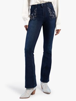 Sissy Boy Ryder Skinny Flare Leg Jeans with Patch Pockets