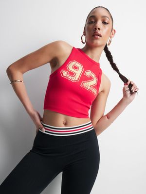 Women's Red Seamless Vest