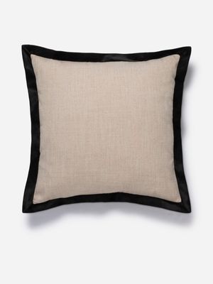 Velvet Flange Scatter Cushion Black 60x60cm