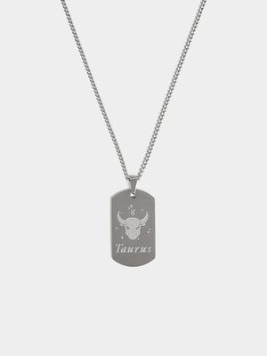 Staninless Steel Taurus Dogtag Pendant on Chain