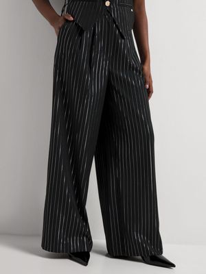 Luella Wide Leg Highwaist Pinstripe Pants