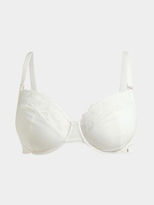 Soft Cup Bra with Lace Trim Plus Size 40B- 44E