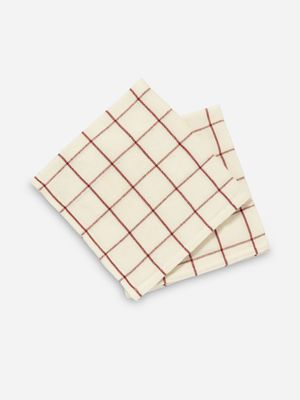 Sur La Table Checkered Napkins Red Set Of 2