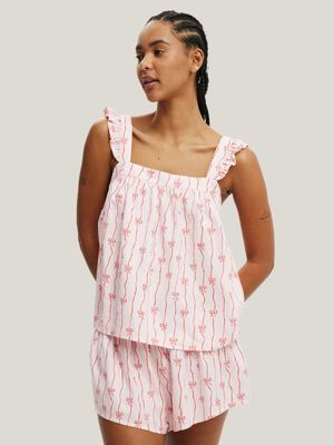 Women's Cotton On Pink Woven Babydoll Cami Set