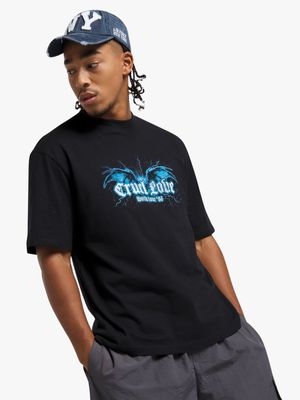 Men's Black Cruel Love Graphic Top