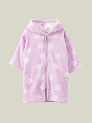 Cotton On Baby Purple Zip Through Hooded Towel