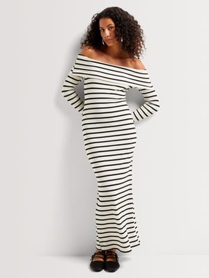 Y&G Rib Bardot Maxi Dress