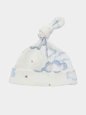 Cotton On Baby White Organic Pointelle Beanie