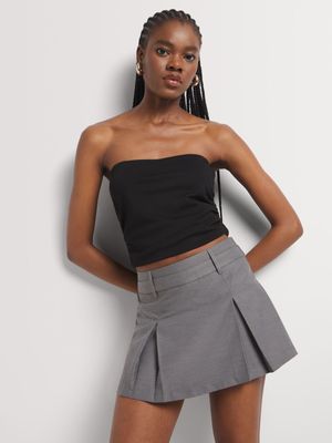 Y&G Pleated Double Waistband Mini Skirt