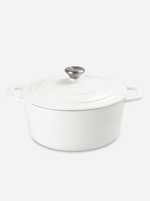 @home Cast Iron Casserole 25cm Ivory