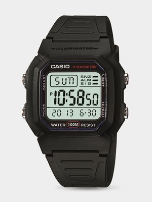 Casio Retro Dual Time Digital Black Resin Watch