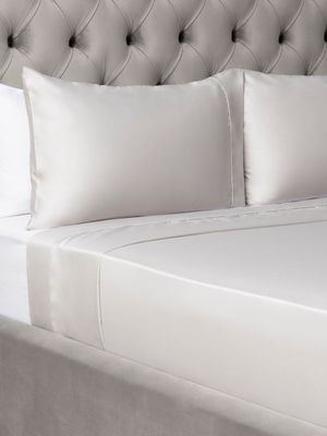 Grace Most Lustrous Gold Seal Certified Egyptian Cotton 400 Thread Count Flat Sheet Silver