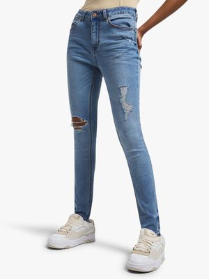 Redbat Women's Light Wash Skinny Jeans