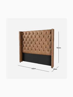 Wingback Headboard Leather Codiac Taupe