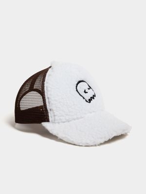 Men's White Borg Trucker Cap