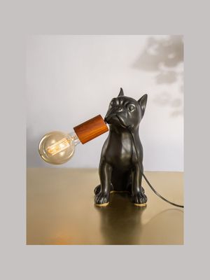 Rialheim Frenchie Table Lamp Matt Black Left