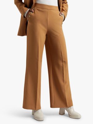 Wide Leg High Waist Button Pants